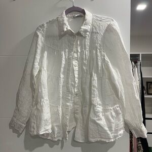 Zara Cream Button Down Casual Shirt